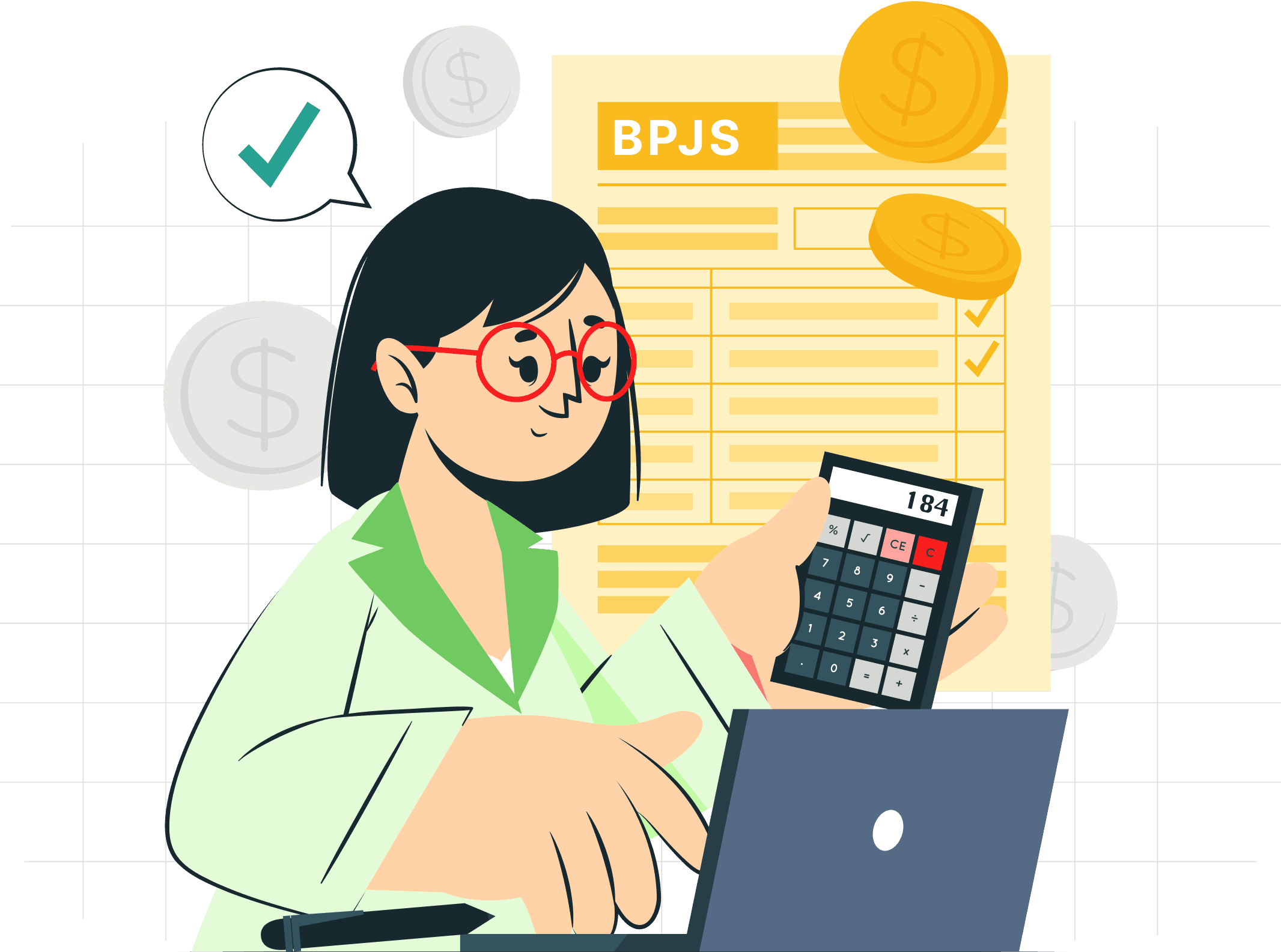 a women calculating something